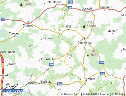MICHELIN-Landkarte Vlčeves - ViaMichelin