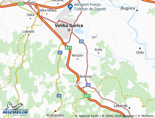 MICHELIN-Landkarte Mraclin - ViaMichelin