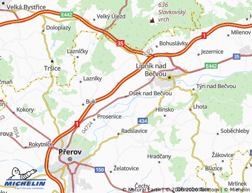 Mappa MICHELIN Osek nad Bečvou - ViaMichelin
