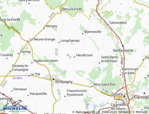 MICHELIN Heudicourt map - ViaMichelin