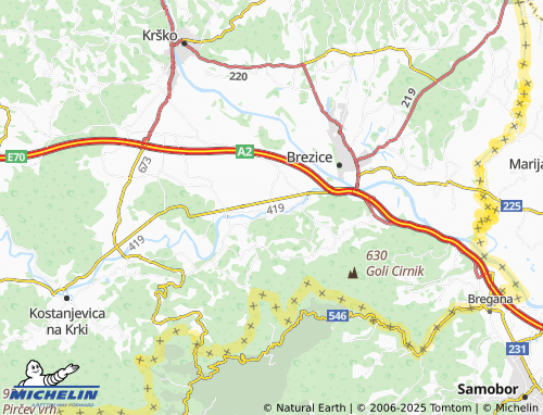 MICHELIN Boršt map - ViaMichelin
