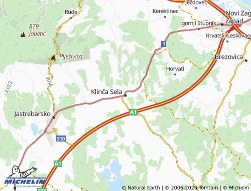 Mapa MICHELIN Klinča Sela - ViaMichelin