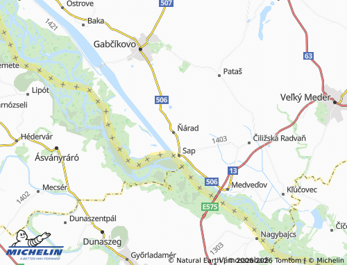 MICHELIN-Landkarte Ňárad - ViaMichelin