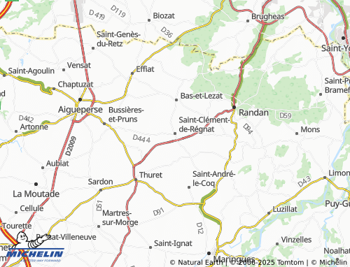 MICHELIN-Landkarte Saint-Clément-de-Régnat - ViaMichelin