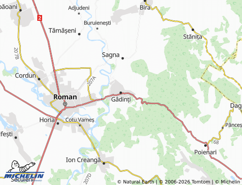 Carte MICHELIN Gâdinți - ViaMichelin