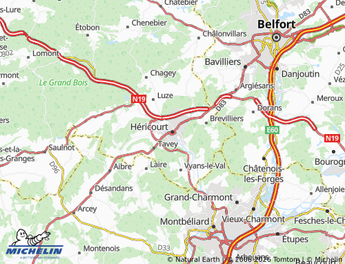 Carte MICHELIN Héricourt - ViaMichelin