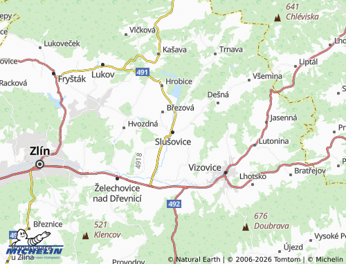 Mappa MICHELIN Slušovice - ViaMichelin