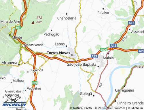MICHELIN Torres Novas map - ViaMichelin