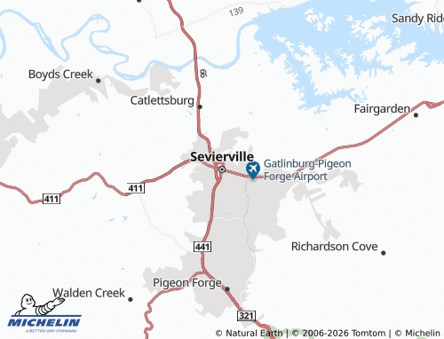 Mapa MICHELIN Sevierville - ViaMichelin