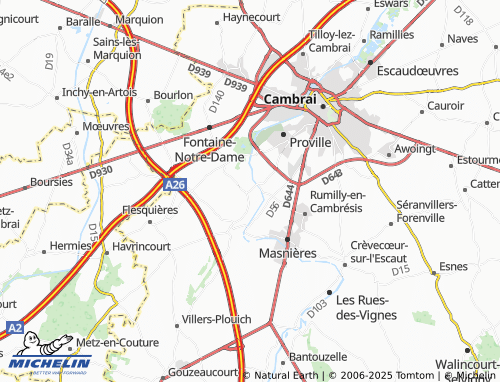MICHELIN Noyelles-sur-Escaut map - ViaMichelin