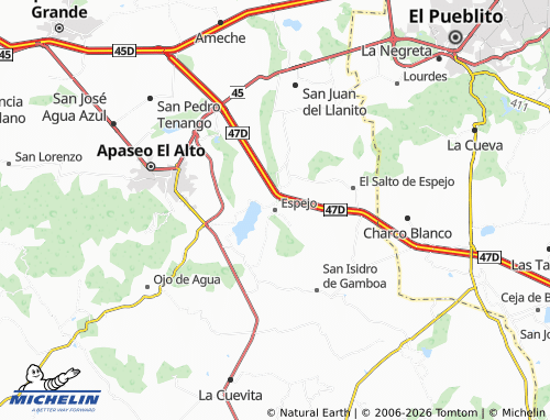 Mapa MICHELIN Espejo - ViaMichelin