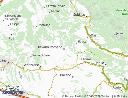 Mappa MICHELIN Olevano Romano - ViaMichelin