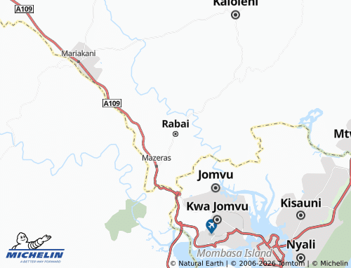 MICHELIN Rabai map - ViaMichelin
