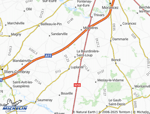 MICHELIN La Bourdinière-Saint-Loup map - ViaMichelin