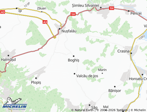 MICHELIN Boghiș map - ViaMichelin