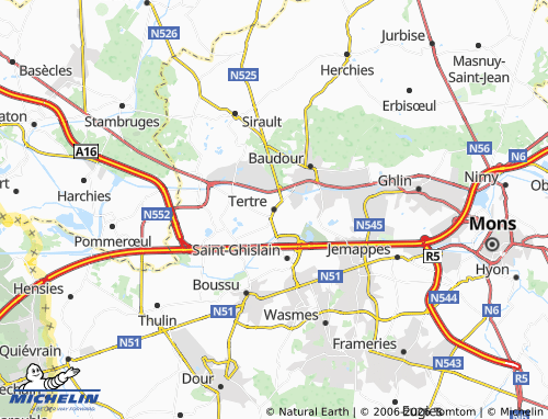 MICHELIN Tertre map - ViaMichelin