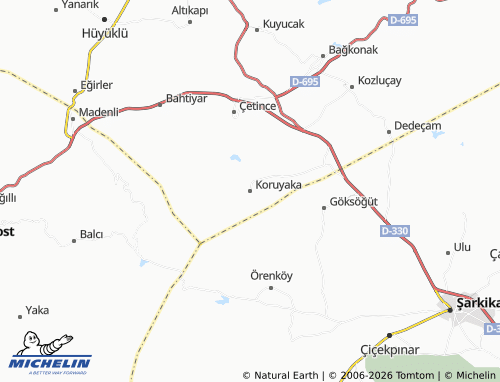 MICHELIN Koruyaka map - ViaMichelin