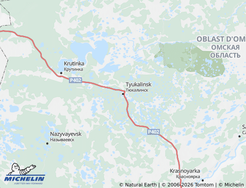MICHELIN-Landkarte Tjukalinski Rajon - ViaMichelin