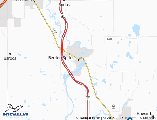 Carte MICHELIN Berrien Springs - ViaMichelin