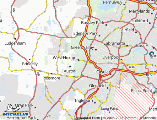 MICHELIN West Hoxton map - ViaMichelin