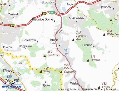 Mappa MICHELIN Ustroń - ViaMichelin