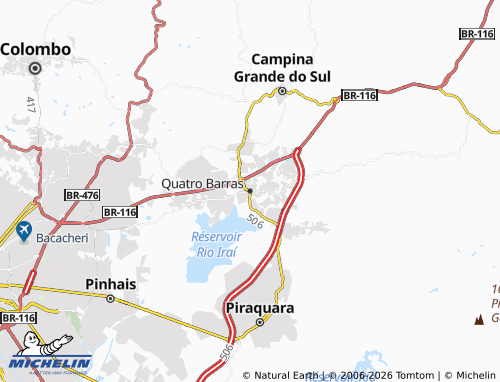 Carte MICHELIN Quatro Barras - ViaMichelin