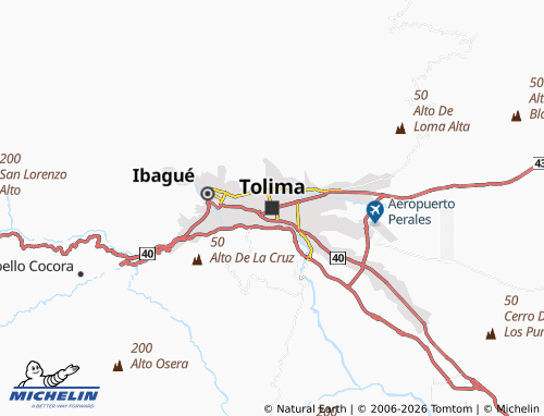 MICHELIN Tolima map - ViaMichelin