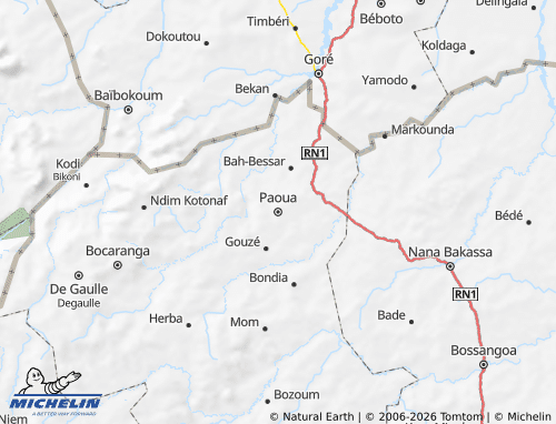 Carte MICHELIN Paoua - ViaMichelin
