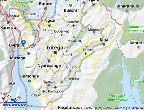 MICHELIN Ruyigi map - ViaMichelin