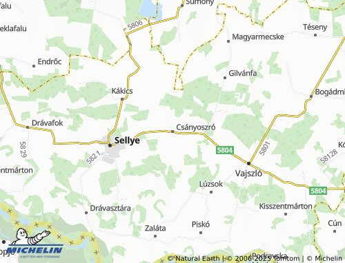 MICHELIN Csányoszró map - ViaMichelin