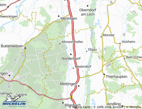 Mappa MICHELIN Nordendorf - ViaMichelin