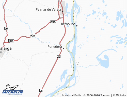 Mapa MICHELIN Ponedera - ViaMichelin