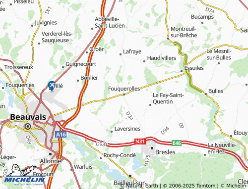 Carte MICHELIN Fouquerolles - ViaMichelin