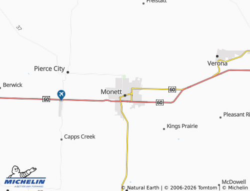 Mappa MICHELIN Monett - ViaMichelin