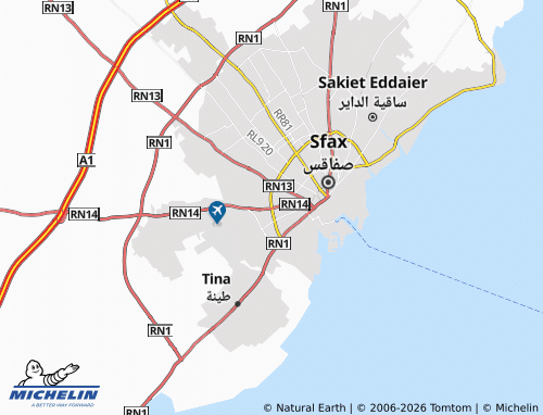 Carte MICHELIN Sfax Ouest - ViaMichelin