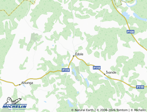 Mapa MICHELIN Ēdoles pagasts - ViaMichelin