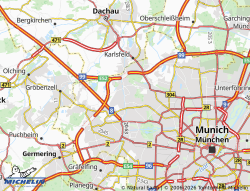 MICHELIN Allach-Untermenzing map - ViaMichelin