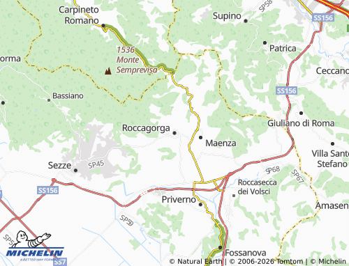 MICHELIN Roccagorga map - ViaMichelin