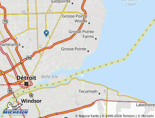 Kaart MICHELIN Grosse Pointe Park - ViaMichelin