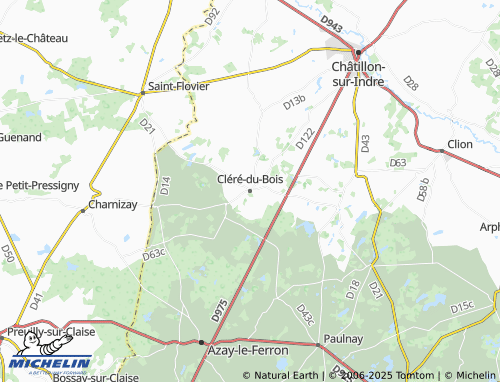Kaart MICHELIN Cléré-du-Bois - ViaMichelin