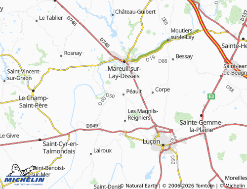 MICHELIN Péault map - ViaMichelin
