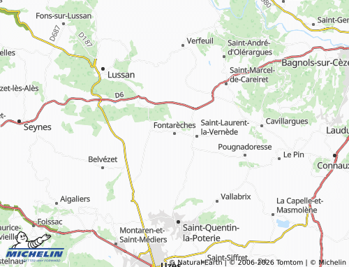 Carte MICHELIN Fontarèches - ViaMichelin