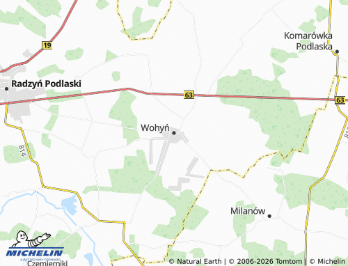 Carte MICHELIN Wohyń - ViaMichelin