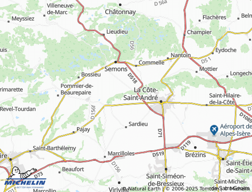 MICHELIN Ornacieux-Balbins map - ViaMichelin