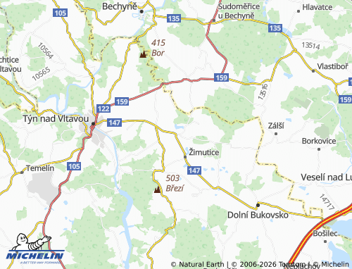 Kaart MICHELIN Bečice - ViaMichelin
