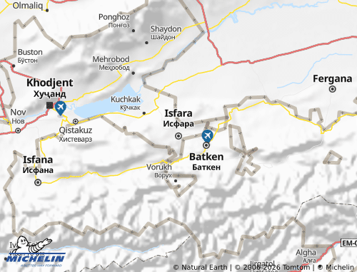 Mappa MICHELIN Isfara - ViaMichelin