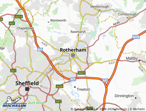 Mappa MICHELIN Rotherham - ViaMichelin