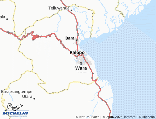 MICHELIN Wara Barat map - ViaMichelin