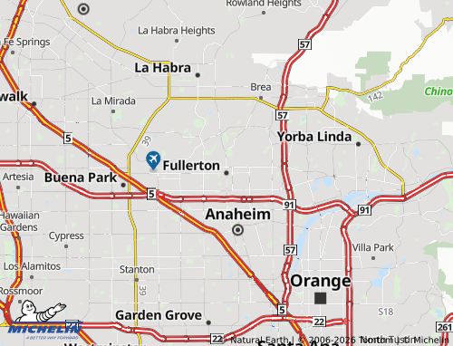 Mappa MICHELIN Fullerton - ViaMichelin