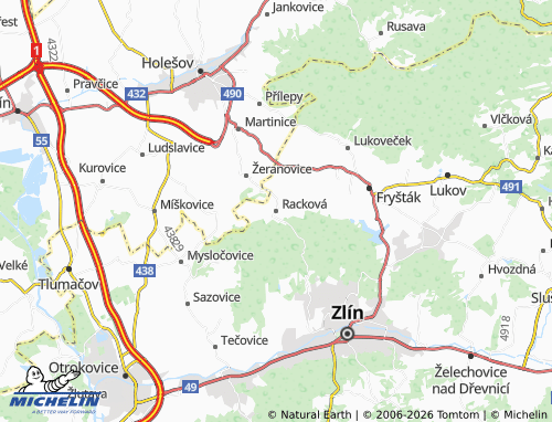 Mapa MICHELIN Racková - ViaMichelin